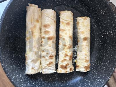 Vafliniai vamzdeliai pusryčiams iš lavašo Žingsnis 6