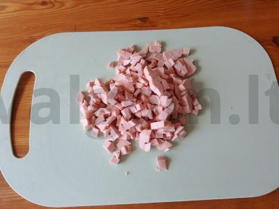 Šanėškiai su dešrelėmis ir majonezu. Žingsnis 4