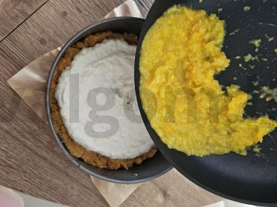 Apelsinų-citrinų sūrio pyragas be kepimo Žingsnis 11