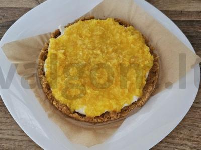 Apelsinų-citrinų sūrio pyragas be kepimo Žingsnis 13