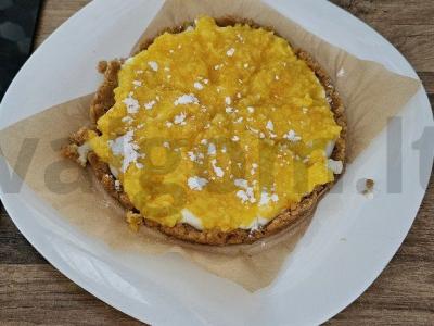 Apelsinų-citrinų sūrio pyragas be kepimo pagrindine nuotrauka