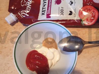 Tortilija su vištienos stripsais ir daržovėmis Žingsnis 1