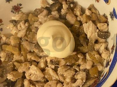 Mėsos tartaletės „Bonjour“ su grybais ir agurku Žingsnis 6