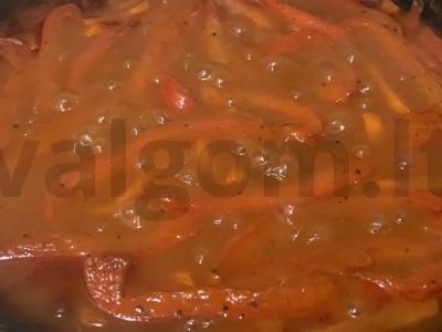 Troškinta raudona pupelė keptuvėje su pomidorų pasta Žingsnis 5