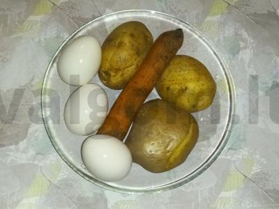 Olivje salotas su virta dešra Žingsnis 1