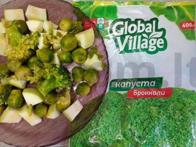 Žalias troškinys su cukinija, brokoliais ir Briuselio kopūstais Žingsnis 3