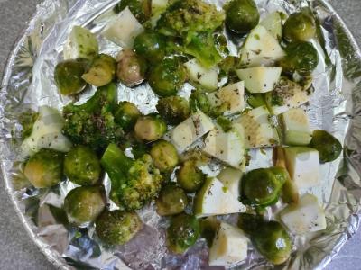 Žalias troškinys su cukinija, brokoliais ir Briuselio kopūstais Žingsnis 5