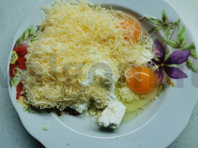 Sūrio ir varškės pyragaitis Žingsnis 1