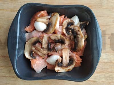 Kepta upėtakis su daržovėmis ir mocarela Žingsnis 3