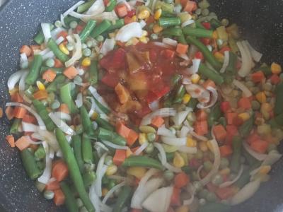 Makaronai su daržovėmis meksikietiškai Žingsnis 4