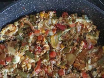 Makaronai su daržovėmis meksikietiškai Žingsnis 6