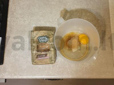 Šokoladiniai sausainiai su cukrumi iš kanų Žingsnis 1