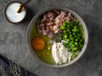 Žirnių blynai su bekonu Žingsnis 4