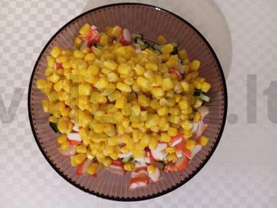 Naujųjų metų krabų salotas tartaletėse Žingsnis 2