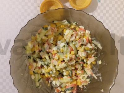 Naujųjų metų krabų salotas tartaletėse Žingsnis 4