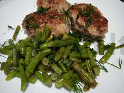 Kiaulienos faršo zrazai su Briuselio kopūstais ir žaliųjų pupelių garnyru Žingsnis 10