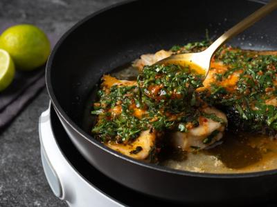 Kepta dantyta žuvis su kalendros padažu Žingsnis 4