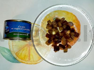 Jūros kopūstų salotos „Studentų“ Žingsnis 3