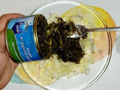 Jūros kopūstų salotos „Studentų“ Žingsnis 5