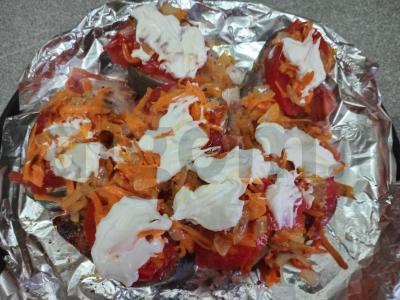 Kepta lašiša su daržovėmis ir ryžių garnyru Žingsnis 6