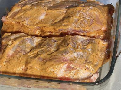 Kiaulienos šonkauliai ant anglių grietinėlės-česnako marinate Žingsnis 7