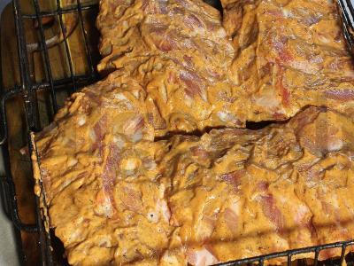 Kiaulienos šonkauliai ant anglių grietinėlės-česnako marinate Žingsnis 8