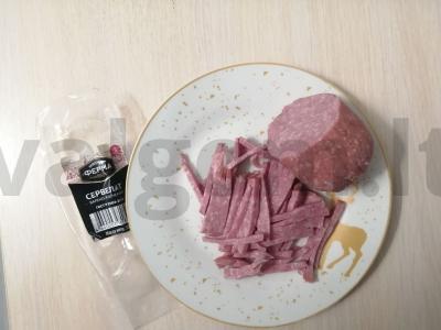 Salotas su servelatu „Aisberg“ Žingsnis 3