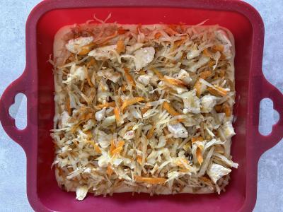 Kopūstų ir vištienos pyragas Žingsnis 8