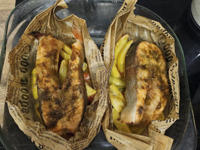 Upėtakis su daržovėmis ir naminiu tartaro padažu Žingsnis 7