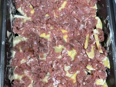 Bulvių apkepas su faršu „Sotūs vakarienė“ Žingsnis 3