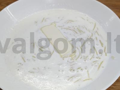 Pieninė sriuba su vermišeliais pusryčiams Žingsnis 5