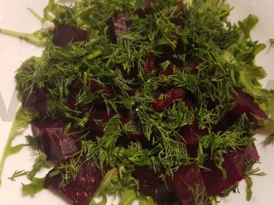 Rukolos, virtos burokėlių ir sūrio salotas Žingsnis 3