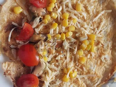 Kiaušinių ritinys su kukurūzais, sūriu ir midijomis Žingsnis 8