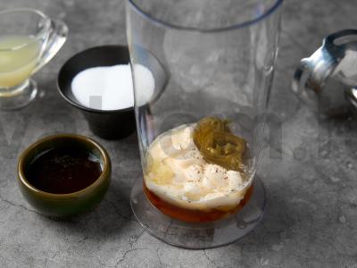 Žalias salotas su grilio lašiša Žingsnis 1