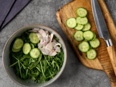 Žalias salotas su grilio lašiša Žingsnis 4