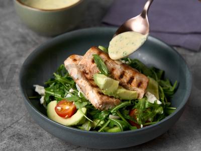 Žalias salotas su grilio lašiša Žingsnis 6