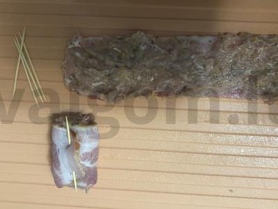 Užkandis „Rulėliai su mėsos faršu ir šonine“ Žingsnis 5