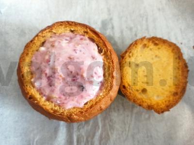 Aviečių desertas su muesli kvietinėje bandelėje Žingsnis 4