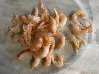 Virto bulvių, krevečių ir kiaušinio salotas Žingsnis 3