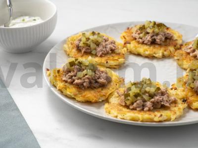 Bulvių blynai su menkės kepenimis Žingsnis 7