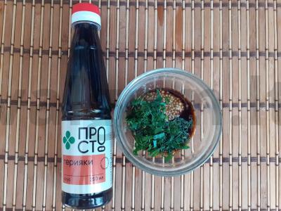 Daržovių salotas su garstyčių ir teriyaki padažu Žingsnis 2