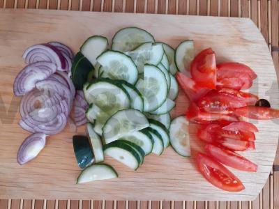 Daržovių salotas su garstyčių ir teriyaki padažu Žingsnis 4