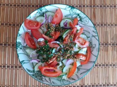 Daržovių salotas su garstyčių ir teriyaki padažu Žingsnis 6