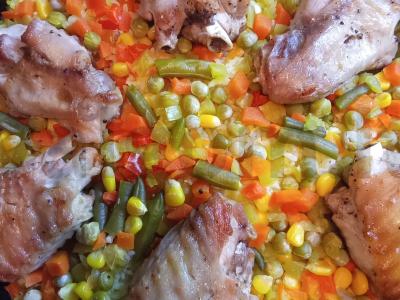 Ryžiai su daržovių mišiniu ir kalakutų sparneliais Žingsnis 6