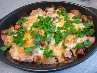 Šampinjonų troškinys su kiauliena pagrindine nuotrauka