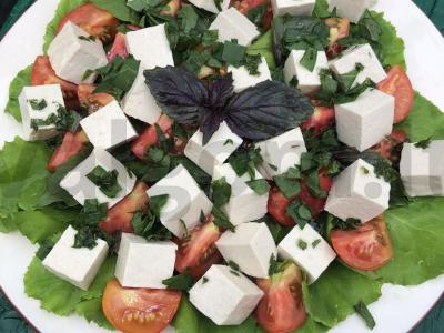 Salotos su tofu ir žolelėmis Žingsnis 10