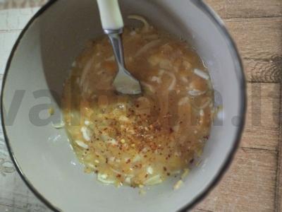 Lęšių apkepas su Adygei sūriu Žingsnis 5