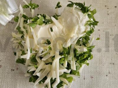 Kepti sumuštiniai su mocarela, varške ir žolelėmis Žingsnis 2