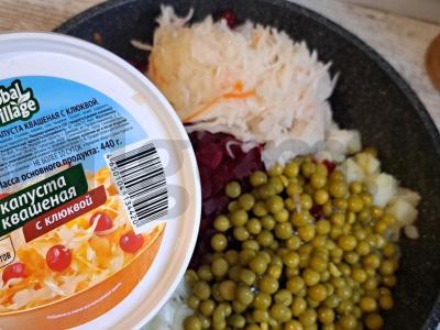 Vinegretas su raugintais kopūstais Žingsnis 8