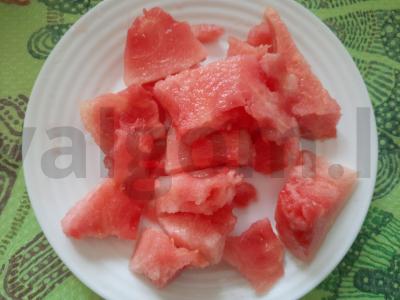 Blynai ant avižų pieno su arbūzu Žingsnis 1